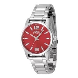 Invicta Red Dial Silver Band Watch Women’s 48500